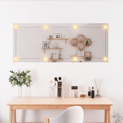 vidaXL Wall Mirror with LED Lights 40x100 cm Glass Rectangle