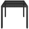 vidaXL Garden Table with Glass Top Black 90x90x75 cm Poly Rattan