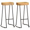 vidaXL Bar Stools 2 pcs Solid Mango Wood