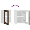 vidaXL Kitchen Wall Cabinet with Glass Door Kalmar Smoked Oak Engineered Wood