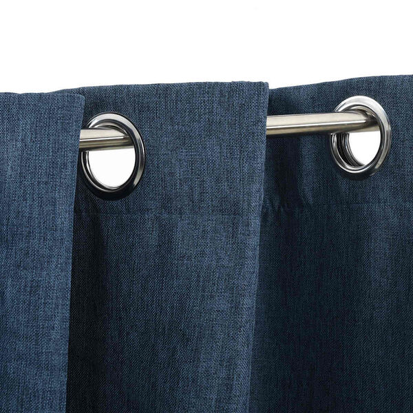 vidaXL Linen-Look Blackout Curtains with Grommets 2 pcs Blue 140x245cm
