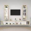 vidaXL Wall-mounted TV Cabinets 4 pcs White and Sonoma Oak Engineered Wood