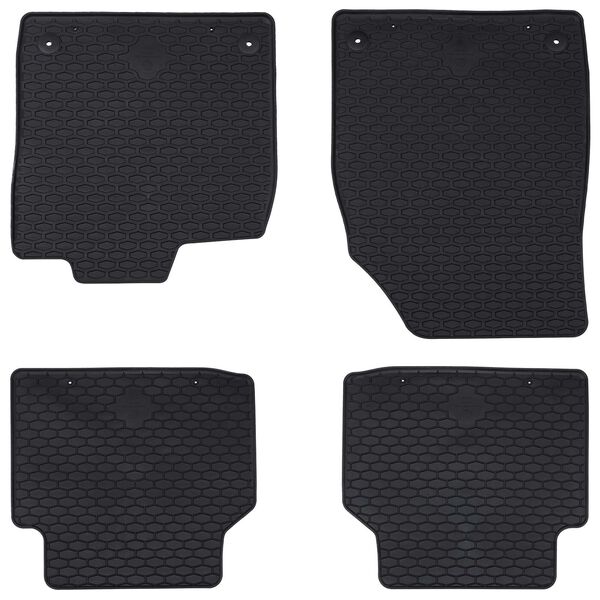 vidaXL Car Mat 4 pcs Black Rubber