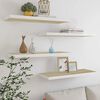 vidaXL Floating Wall Shelves 4 pcs Oak and White 80x23.5x3.8 cm MDF