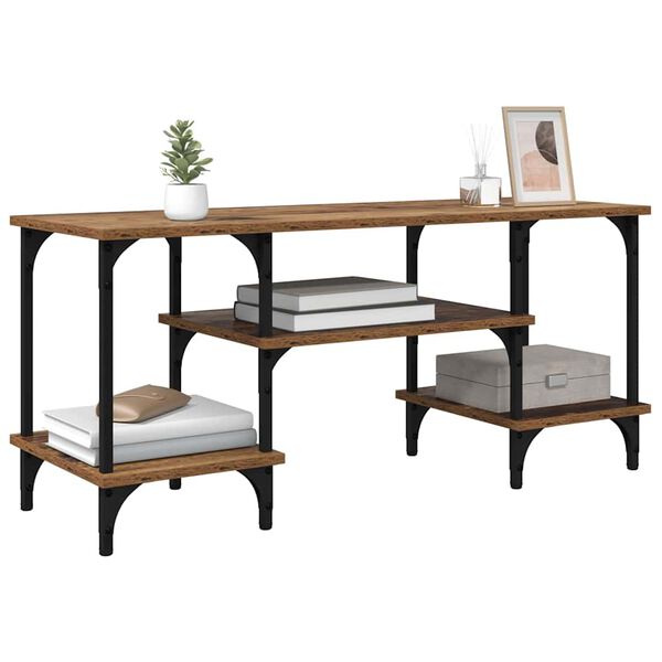 vidaXL TV Cabinet Old Wood 102 x 35 x 45.5 cm Engineered Wood and Iron