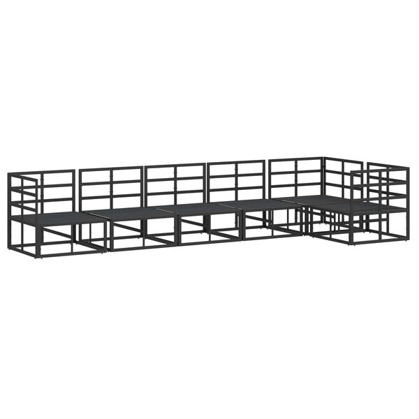 vidaXL Garden Sofa Set with Cushion Black Aluminium