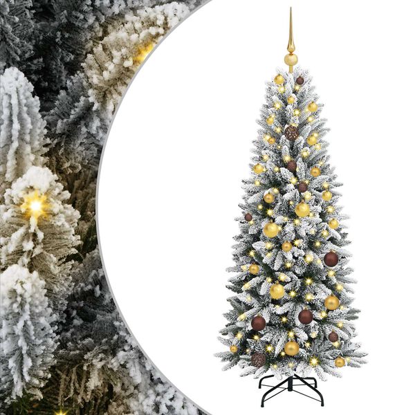 vidaXL Artificial Christmas Tree with 150 LEDs with Stand White 150 cm