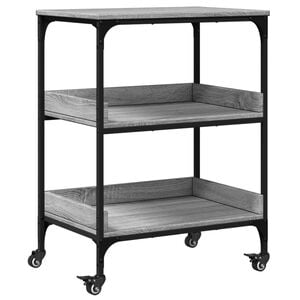 vidaXL Kitchen Trolley Grey Sonoma 60x41x80.5 cm Engineered Wood