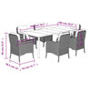 vidaXL 7 Piece Garden Dining Set with Cushions Light Grey Poly Rattan