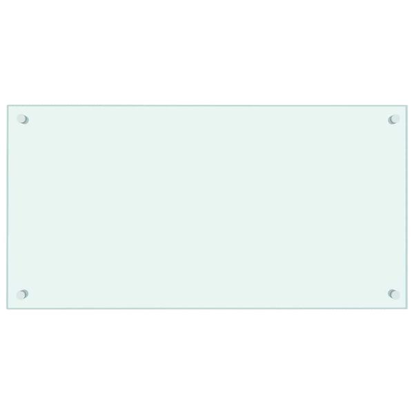 vidaXL Kitchen Backsplashes 2 pcs White 80x40 cm Tempered Glass