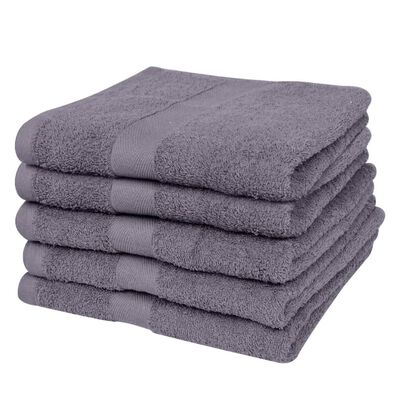 vidaXL Home Shower Towel Set 5 pcs Cotton 500 gsm 70x140 cm Anthracite