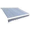 vidaXL Awning Top Sunshade Canvas Blue & White 350x250 cm