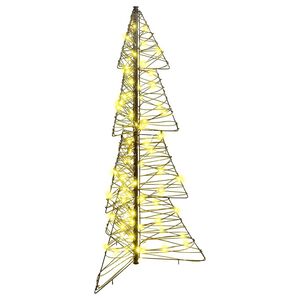 vidaXL Christmas Tree 100 LEDs Warm White 120 cm Rattan