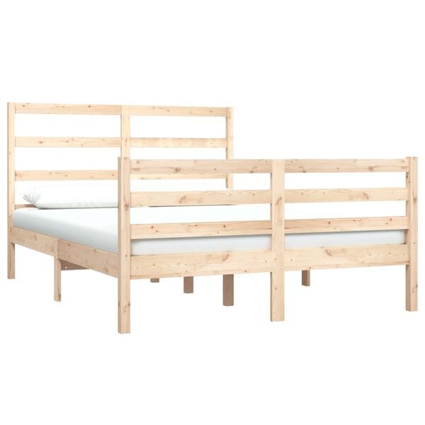 vidaXL Bed Frame without Mattress Solid Wood Pine 120x190 cm Small Double