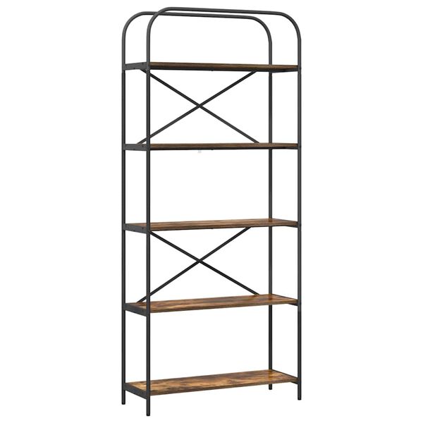 vidaXL Bookshelf Smoked Oak 80 x 30 x 183 cm Engineered wood