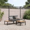 vidaXL 3 Piece Garden Sofa Set with Cushions Black Aluminium