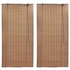 vidaXL Bamboo Roller Blinds 2 pcs Brown 120 x 220 cm