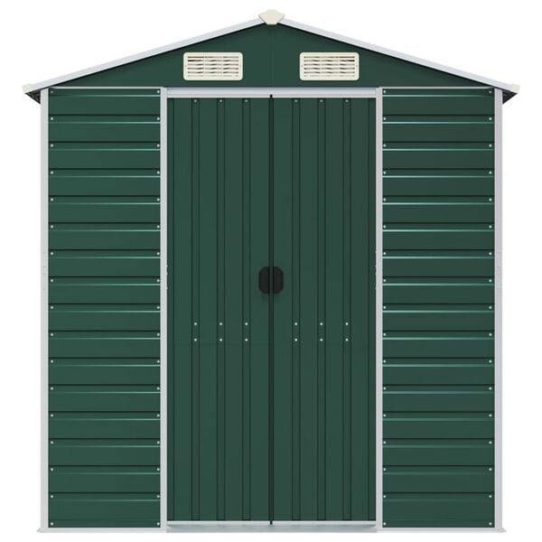 vidaXL Garden Shed Green 191x640x198 cm Galvanised Steel