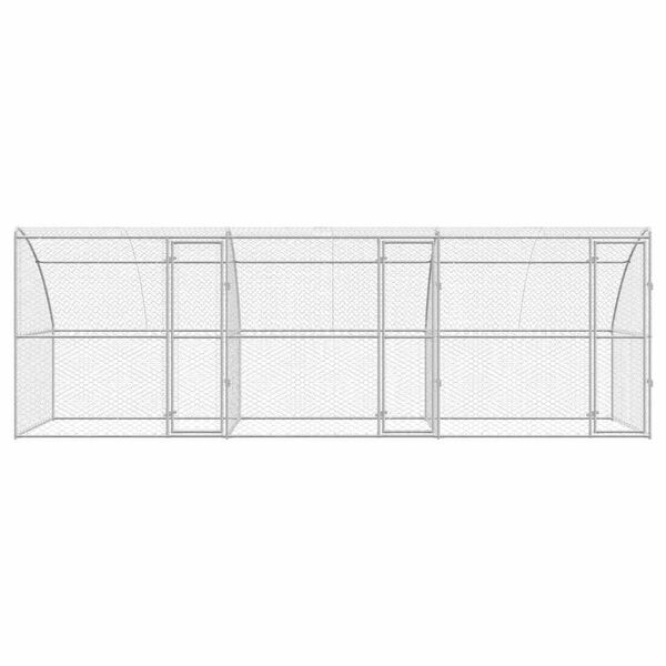 vidaXL Dog Kennel 3 pcs Silver 6 x 2 x 2 m Galvanised steel
