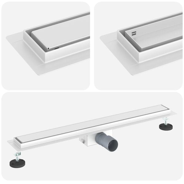 vidaXL 2 in 1 Shower Drain Silver 70 cm Stainless Steel 304