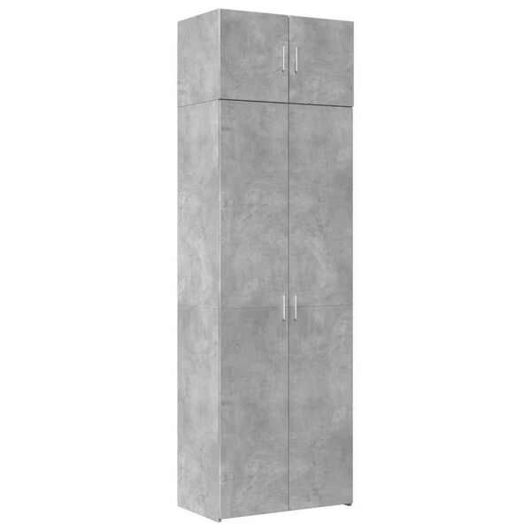 vidaXL Storage Cabinet Concrete Grey 70x42.5x225 cm Engineered Wood
