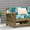 vidaXL Garden Armrest Sofa with Side Table Impregnated Wood Pine