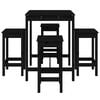 vidaXL 5 Piece Garden Bar Set Black Solid Wood Pine