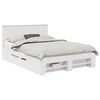 vidaXL Bed Frame with Headboard White 140 x 200 cm Engineered Wood