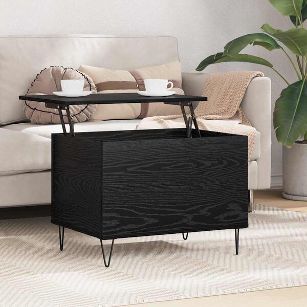 vidaXL Coffee Table Black Oak 60 x 44.5 x 45 cm Engineered Wood