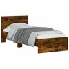 vidaXL Bed Frame without Mattress with Headboard Smoked Oak 75x190 cm Small Single