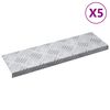 vidaXL Stair Tread 5 pcs 60 x 18 x 2.5 cm Silver Aluminium Rectangular