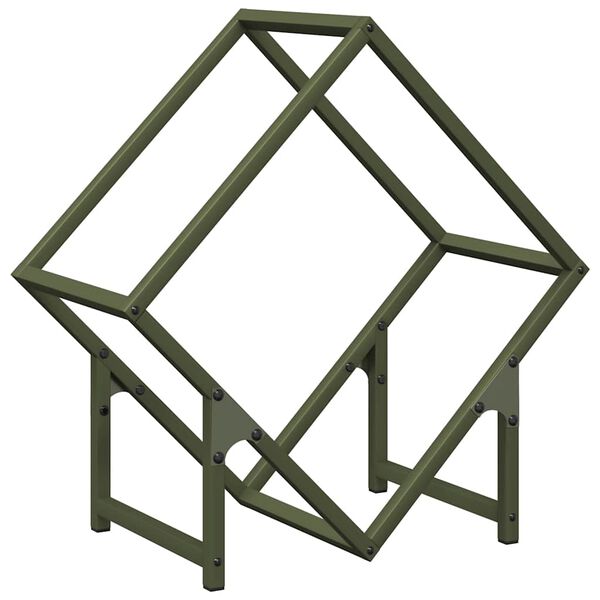 vidaXL Firewood Rack Olive Green 50x25x50 cm Cold-rolled steel