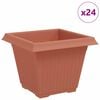 vidaXL Square Flower Pot 24 pcs Brick Red 38 x 38 x 30 cm Plastic