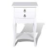 vidaXL Nightstand with 2 Drawers White