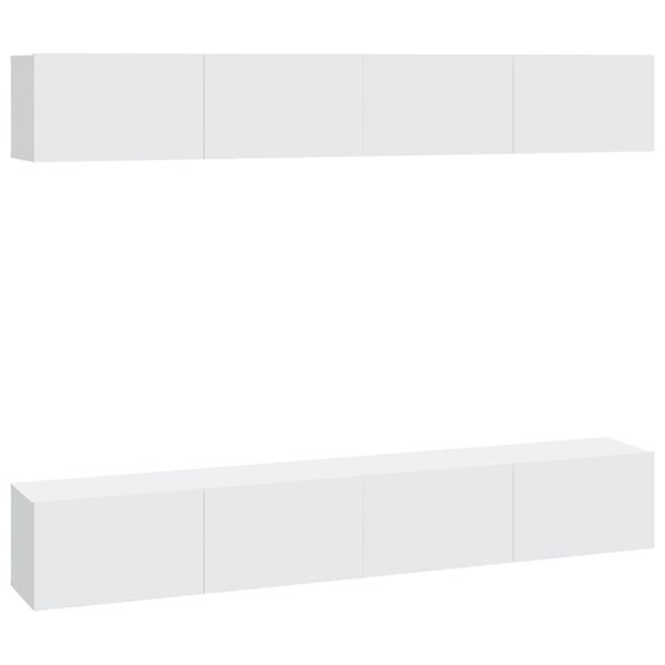 vidaXL Wall TV Cabinets 4 pcs White 100x30x30 cm
