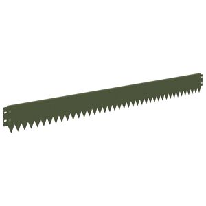 vidaXL Lawn Edging 30 pcs 103 x 10 cm Steel Olive Green