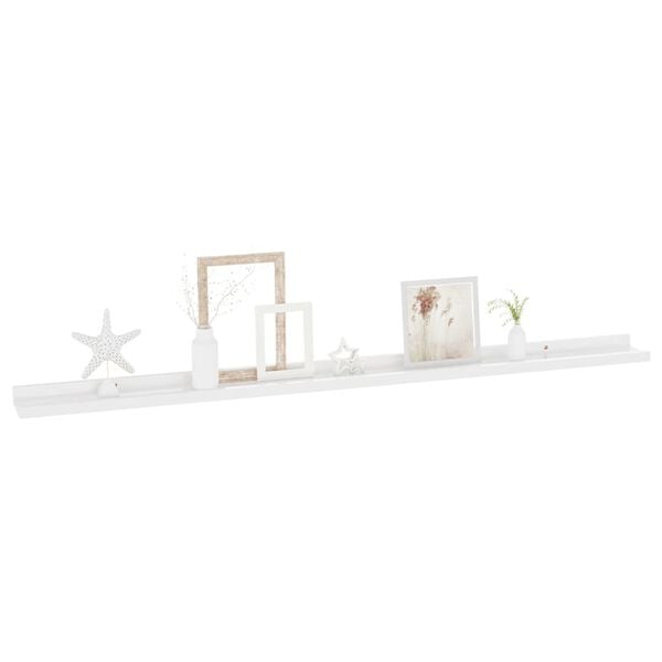 vidaXL Wall Shelves 4 pcs High Gloss White 115x9x3 cm