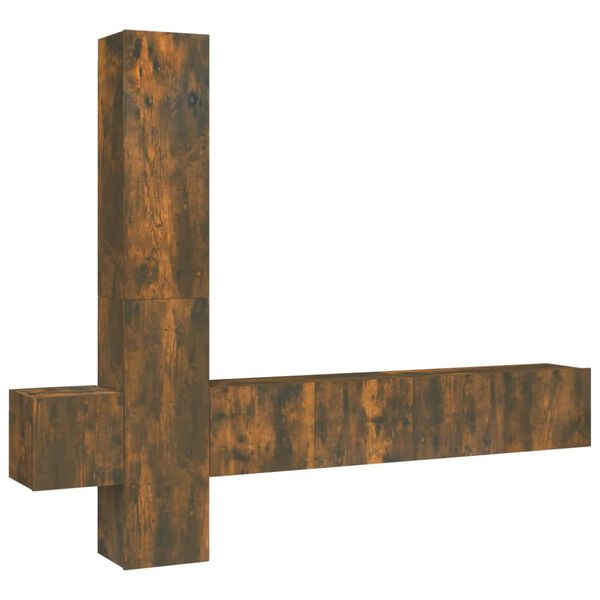 vidaXL 5 Piece TV Cabinet Set Smoked Oak Engineered Wood