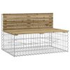 vidaXL Garden Bench Gabion Design 347x71x65.5 cm Impregnated Wood Pine