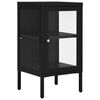 vidaXL Sideboard Black 38x35x70 cm Steel and Glass