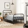 vidaXL Metal Bed Frame without Mattress with Footboard Black 80x200cm