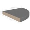 vidaXL Floating Corner Shelf High Gloss Grey 35x35x3.8 cm MDF