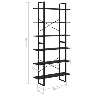 vidaXL High Cabinet Black 100x30x210 cm Solid Pine Wood