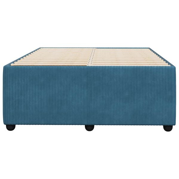 vidaXL Bed Frame without Mattress Blue 120x190 cm Small Double Velvet