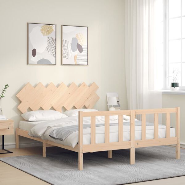 vidaXL Bed Frame without Mattress King Size Solid Wood Pine
