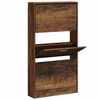 vidaXL Shoe Cabinet Smoked Oak 59x17x108 cm Engineered Wood