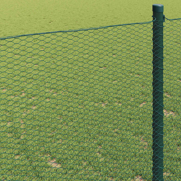 vidaXL Hexagon Fence Green 1 x 100 m Steel