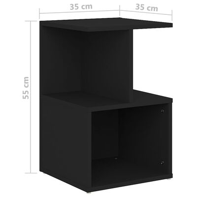 vidaXL Bedside Cabinet Black 35x35x55 cm Engineered Wood