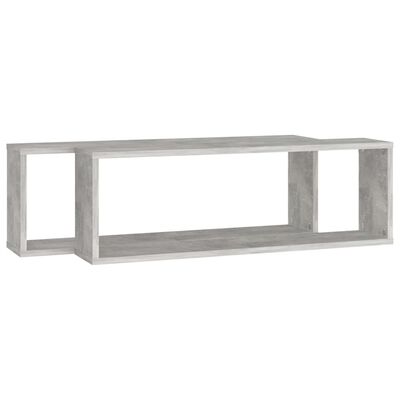 vidaXL Wall Cube Shelf 2 pcs Concrete Grey 80x15x26.5 cm Engineered Wood