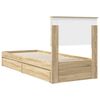 vidaXL Storage Bed with Drawer Sonoma Oak 75 x 190 cm Engineered Wood